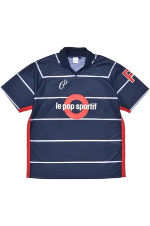 Pop Trading Company Sport, Herre, Blå, M, Stribet Sportif Kortærmet T-shirt