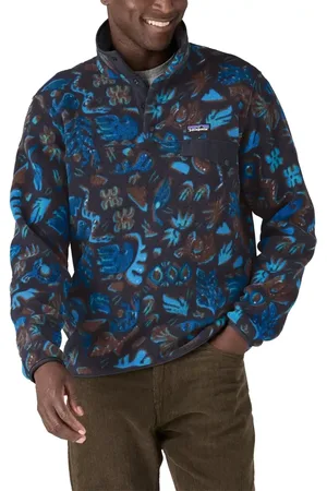 Patagonia Jakke, Herre, Blå, S, Uld, Letvægts Synchilla Snap-T Pullover Blå