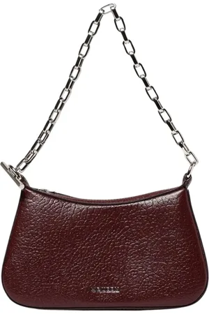 Alexander McQueen Taske, Dame, Rød, ONE SIZE, Uld, Brun Kæde Skuldertaske Lynlås Lukning