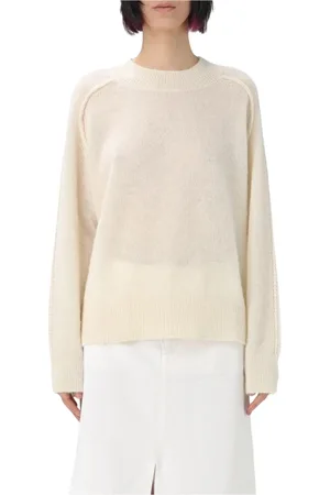 A.P.C. Strik, Dame, , M, Uld, Stilfuld Hvid Crewneck Sweater