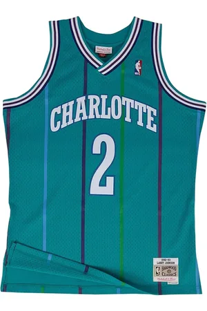 Mitchell & Ness Sport, Herre, Grøn, M, Charlotte Hornets Larry Johnson Swingman Jersey