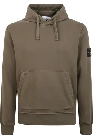 Stone Island Sweathshirts & Hoodies, Herre, Brun, S, Bomuld, Hættetrøje i bomuld med kængurulomme