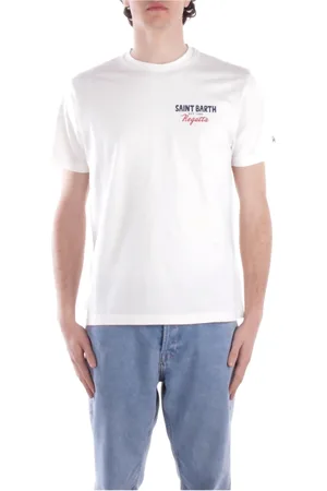 MC2 SAINT BARTH Top, Herre, Hvid, M, Bomuld, Logo Front T-shirts og Polos