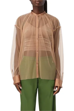 FORTE FORTE Bluser & Skjorter, Dame, , S, Gennemsigtig Bluse Med Knapper Elegant Stil