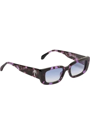 Palm Angels Tilbehør, Herre, Lilla, 51 MM, Violet solbriller med palmetræsdetalje