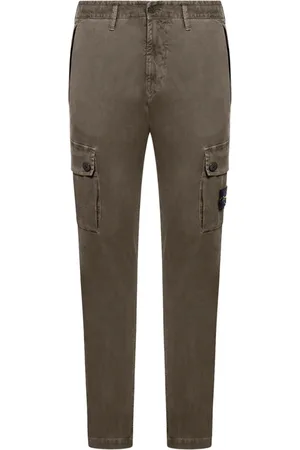 Stone Island Bukser, Herre, Grøn, W31, Bomuld, Grønne Slim Fit Bomuldsbukser
