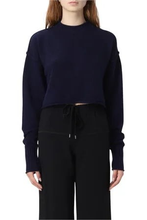 Sportmax Strik, Dame, Blå, L, Cashmere, Blå Cashmere Strik Trøje