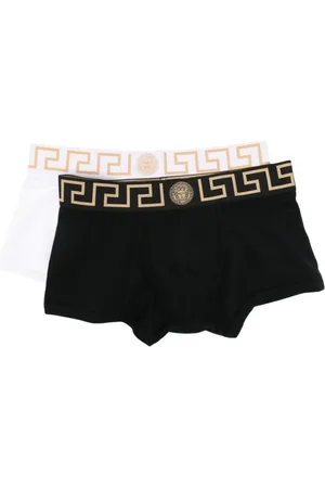 VERSACE Undertøj, Herre, Sort, L, Bomuld, Sort undertøj med signatur Greca-detaljer