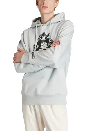 adidas Sweathshirts & Hoodies, Herre, Grå, 2XL, Uld, Grafisk hættetrøje