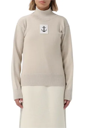 Jil Sander Strik, Dame, , M, Bomuld, Broderet Striktrøje Stil