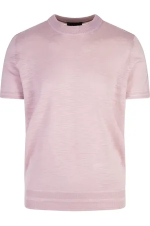 HUGO BOSS Strik, Herre, Lyserød, L, Bomuld, Ribbed Sweater Bomuld Lyocell