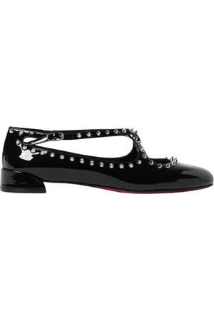 Christian Louboutin Sko, Dame, Sort, 40 EU, Læder, Sort T-Strop Ballet Flats