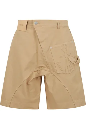 J.W.Anderson Shorts, Herre, Brun, L, Bomuld, Lavtaljet bomuldsshorts med snoet silhuet