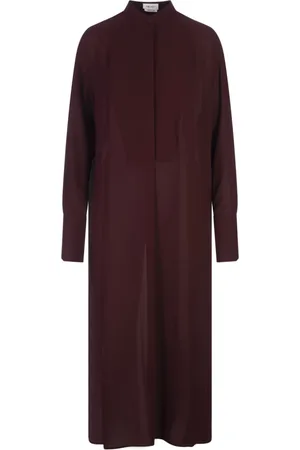 Alexander McQueen Kjole, Dame, Rød, XS, Rød Georgette Skjortekjole til Kvinder