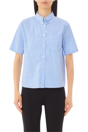 Liu Jo Bluser & Skjorter, Dame, Blå, 2XS, Uld, Boxy Skjorte til Stilfuldt Look