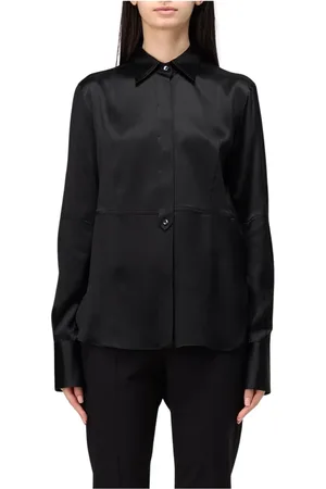 Brunello Cucinelli Bluser & Skjorter, Dame, Sort, XL, Elegant Sort Silkebluse