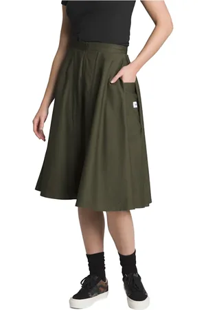Vans Nederdel, Dame, Grøn, W26, Premium A-Line Ruched Nederdel