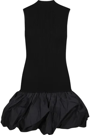 ROTATE Kjole, Dame, Sort, L, Ballon Mini Kjole med Turtleneck