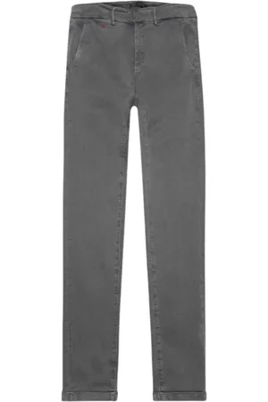 sartoria tramarossa Jeans, Herre, Grå, W36, Bomuld, Stål Stræk Bomuld Gabardine Slim Bukser