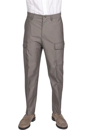 Etro Bukser, Herre, Grå, L, Uld, Stilfulde Cargo Bukser i Beige