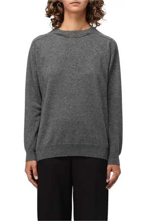 Brunello Cucinelli Strik, Dame, Grå, M, Cashmere, Luksus Langærmet Pullover Sweater
