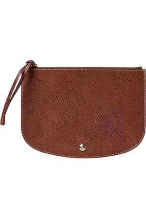 Longchamp Taske, Dame, Brun, ONE SIZE, Læder, Grøn Lynlås Clutch Læder Elegant