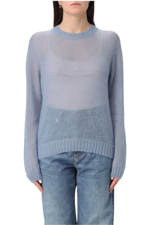 Brunello Cucinelli Strik, Dame, Blå, XL, Cashmere, Blå Cashmere Pullover Sweater