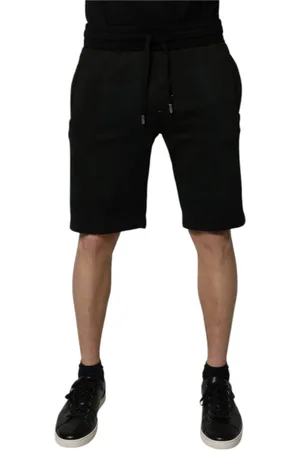 Dolce & Gabbana Shorts, unisex, Sort, M, Bomuld, Sort Bomuld Bermuda Sweatshorts
