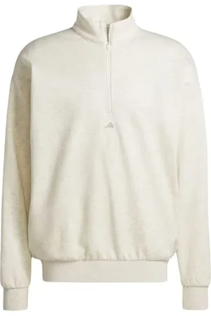 adidas Sweathshirts & Hoodies, Herre, Hvid, XL, Uld, Half-Zip Pullover Jakke