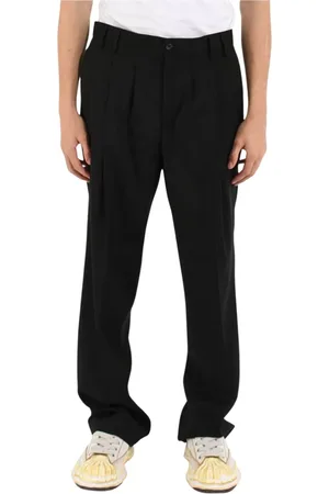 COSTUMEIN Bukser, Herre, Sort, L, Uld, Uld Plisserede Bukser Bred Ben