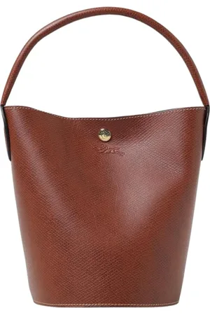 Longchamp Taske, Dame, Brun, ONE SIZE, Læder, Kornet Læder Bucket Taske