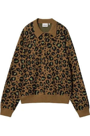 Carhartt Strik, Herre, Brun, M, Bomuld, Camo Leo Jacquard Polo Skjorte