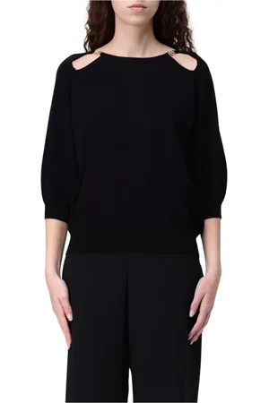 Twin-Set Strik, Dame, Sort, XL, Kæde Accent Pullover