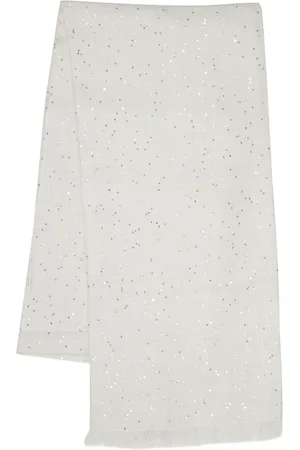 Brunello Cucinelli Tilbehør, Dame, Hvid, ONE SIZE, Uld, Stola Tørklæde