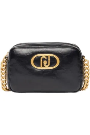 Liu Jo Taske, Dame, Sort, ONE SIZE, Uld, Glam Skuldertaske med Guldlogo