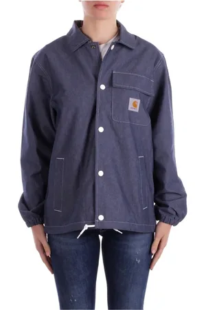 Carhartt Bluser & Skjorter, Dame, Blå, XS, Bomuld, Logo Front Button Skjorte
