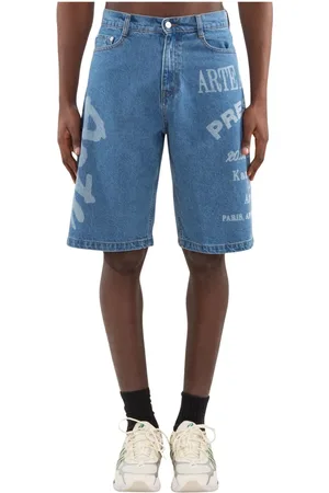 Arte Antwerp Shorts, Herre, Blå, W30, Denim, Denim Side Print Shorts