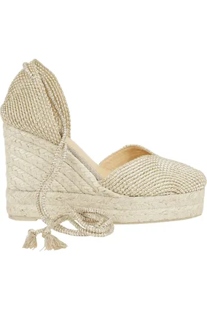 Castaner Sko, Dame, Gul, 38 EU, Rayon, Kile espadrille med V-udskæring