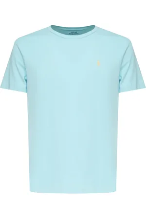 Ralph Lauren Top, Herre, Blå, L, Blå T-shirt med Logo Crewneck