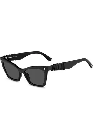 Dsquared2 Tilbehør, Dame, Sort, 55 MM, Uld, Sorte solbriller til kvinder Stilfuld