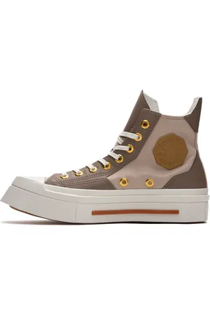 Converse Sko, Dame, Brun, 37 EU, Luksus Firkantet Hi-Top Sneakers