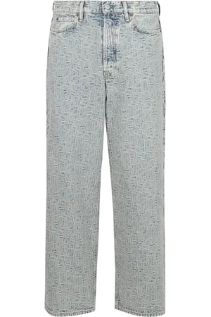 Acne Studios Jeans, Herre, Blå, L, Denim, Bred ben lav talje denim jeans