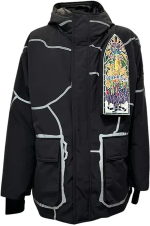 add Jakke, Herre, Sort, S, Uld, Hooded Parka MED Nedfyldning