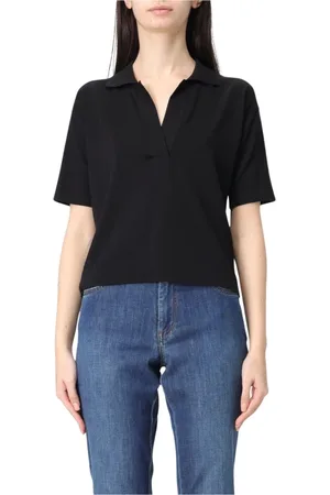 K-Way Top, Dame, Sort, XL, Uld, Sort Polo Shirt, Stilfuld og alsidig