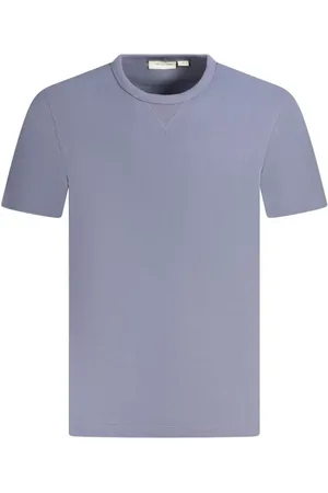 Calvin Klein Top, Herre, Blå, XL, Bomuld, Blå Bomulds T-shirt med Logo