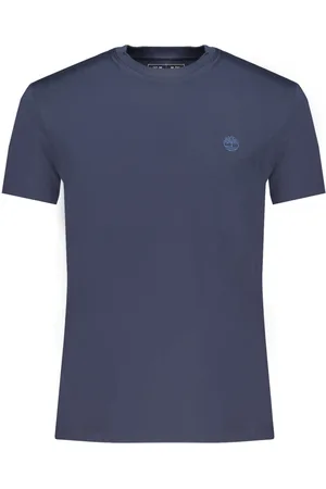 Timberland Top, Herre, Blå, 2XL, Blå Slim Fit T-shirt med korte ærmer