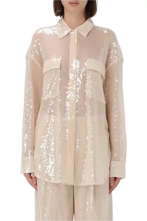 HUGO BOSS Bluser & Skjorter, Dame, , L, Sort Paillet Gennemsigtig Boss Skjorte