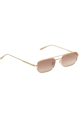 Oliver Peoples Tilbehør, Herre, Gul, 52 MM, Uld, Luksuriøse Rektangulære Solbriller til Mænd