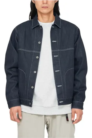 Gramicci Jakke, Herre, Blå, L, Uld, Ranch Jacket Raw Rinse Stilfuld Model