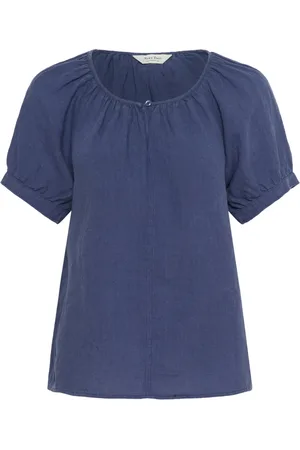 Part Two Bluser & Skjorter, Dame, Blå, M, Linned, Feminin Linnedbluse Oceana Stil